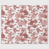 Elegant Red Fox Rabbit Country Toile Cadeaupapier (Vlak)