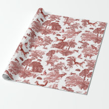 Elegant Red Fox Rabbit Country Toile
