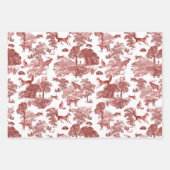 Elegant  Red Fox Rabbit Country Toile Inpakpapier Vel (Voorkant)