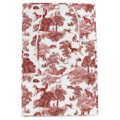 Elegant  Red Fox Rabbit Country Toile Medium Cadeauzakje (Voorkant)