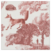 Elegant  Red Fox Rabbit Country Toile Stof (Close Up)