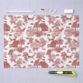 Elegant Red Fox Rabbit Country Toile Tissuepapier (Craft)