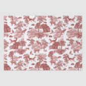 Elegant Red Fox Rabbit Country Toile Tissuepapier (Voorkant)