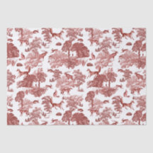 Elegant Red Fox Rabbit Country Toile