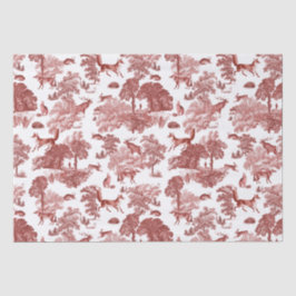 Elegant  Red Fox Rabbit Country Toile Tissuepapier