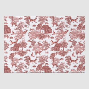 Elegant  Red Fox Rabbit Toile Kraft Tissuepapier