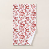 Elegant  Red French Toile Deer Bad Handdoek (Handdoek)