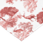 Elegant  Red French Toile Deer Forest Tafelkleed (Gekanteld)