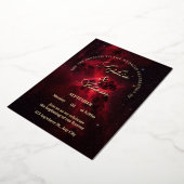 Elegant Red Galaxy Wedding Invitation Folie Uitnodiging (Gedraaid)