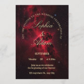 Elegant Red Galaxy Wedding Invitation Kaart (Voorkant)