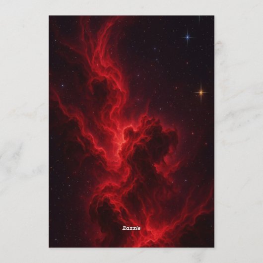 Elegant Red Galaxy Wedding Invitation Kaart (Achterkant)