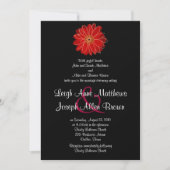 Elegant Red Gerber Daisy Wedding Invitation Kaart (Voorkant)