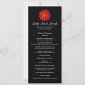 Elegant Red Gerber Daisy Wedding Programme Kaart (Voorkant)