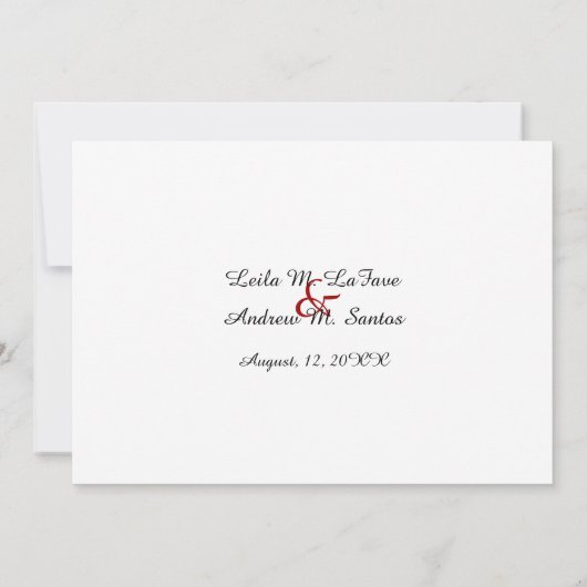 Elegant Red Gerbera Daisy Wedding Invitation Kaart (Achterkant)