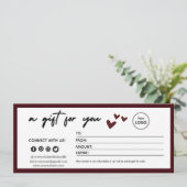 Elegant Red Gift Certificate  (Staand voorkant)