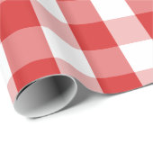 Elegant Red Gingham Pattern Cadeaupapier (Rol Hoek)