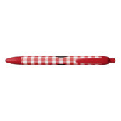 Elegant Red Gingham Pattern gepersonaliseerd Monog Rode Inkt Pen (Achterkant)