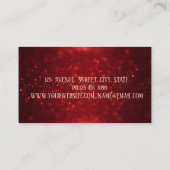 Elegant Red Glitter Bokeh, Muzieknoten hoofdtelefo Visitekaartje (Achterkant)