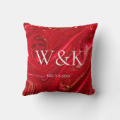 Elegant Red Glitter Initial Wedding Couple  Kussen (Achterkant)