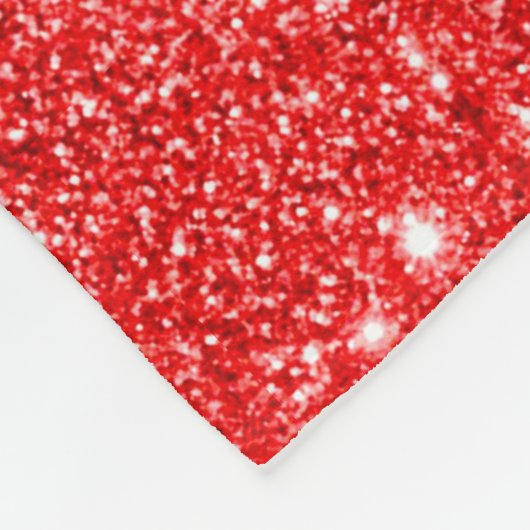 Elegant red glitter monogram name fleece blanket (Hoek)