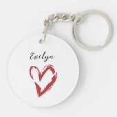 Elegant Red Glitter Name Acryllic Sleutelhanger (Achterkant)