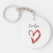 Elegant Red Glitter Name Acryllic Sleutelhanger (Voorkant)