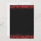 Elegant Red Glitter over de kerstfeestdag Black Kaart (Achterkant)