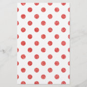 Elegant Red Glitter Polka Dots Pattern Briefpapier (Voorkant)