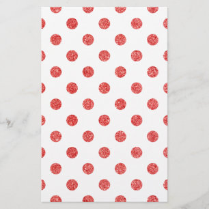Elegant Red Glitter Polka Dots Pattern Briefpapier