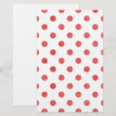 Elegant Red Glitter Polka Dots Pattern Briefpapier (Voorkant / Achterkant)