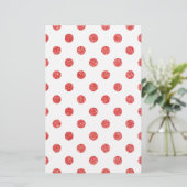 Elegant Red Glitter Polka Dots Pattern Briefpapier (Staand voorkant)