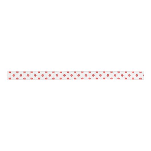 Elegant Red Glitter Polka Dots Pattern Grosgrain Lint (Voorkant)