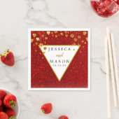 Elegant Red Glitter Wedding Cocktail Napkin Servet (Insitu)
