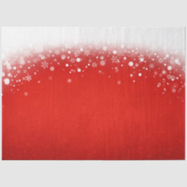 Elegant Red Glitter White Snowflakes kerst Tissuepapier
