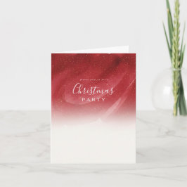 Elegant Red & Gold Abstract Folded Christmas Invit