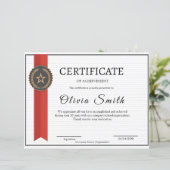  Elegant Red & Gold Achievement Award for Staff (Staand voorkant)