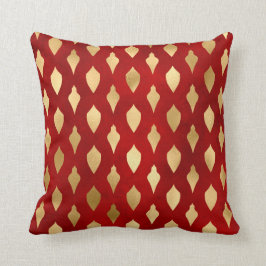Elegant Red Gold Baubles kerst Kussen