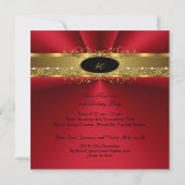 Elegant Red Gold Black Birthday Party Kaart (Achterkant)
