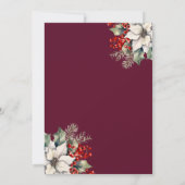 Elegant Red Gold Botanical Christmas Party Kaart (Achterkant)