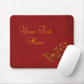 Elegant Red & Gold Butterflies Muismat (Met muis)
