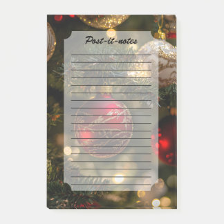 Elegant Red Gold Christmas Holiday Tree Post-it® Notes