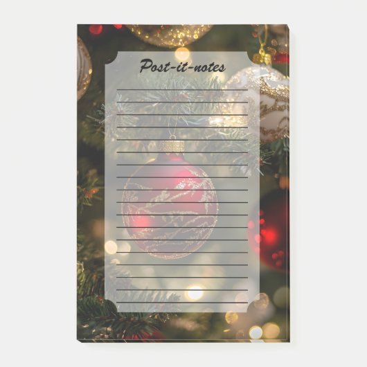 Elegant Red Gold Christmas Holiday Tree Post-it® Notes (Voorkant)