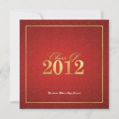 Elegant Red & Gold Class of 2012 Announements Kaart (Voorkant)