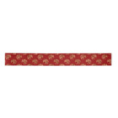 Elegant Red Gold Dragon Satin Ribbon Satijnen Lint (Voorkant)