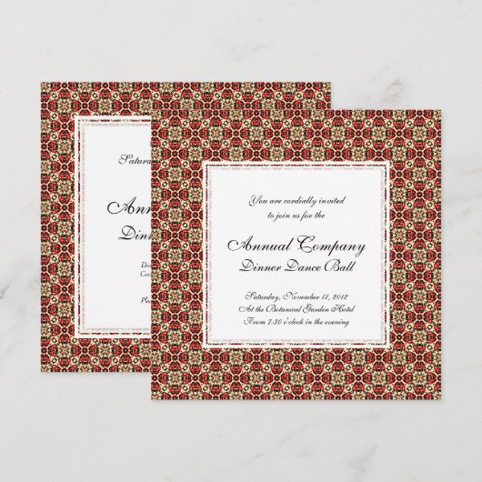 Elegant Red, Gold en Black Oriental Damask Kaart (Voorkant / Achterkant)