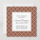 Elegant Red, Gold en Black Oriental Damask Kaart (Voorkant)