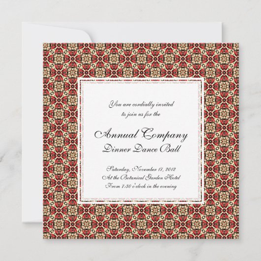 Elegant Red, Gold en Black Oriental Damask Kaart (Voorkant)