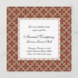 Elegant Red, Gold en Black Oriental Damask Kaart