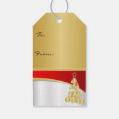 Elegant Red, Gold en White Kerstmis Cadeaulabel (Achterkant)
