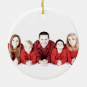 Elegant Red, Gold en White Kerstmis | DIY-foto Keramisch Ornament (Achterkant)